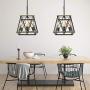 Trongee Farmhouse Pendant Lighting Fixture, Metal Frame Geometric Hanging Light for Kitchen Island, Dining Room, Bedroom, Living Room, Dining Room, , Loft, Restaurant, 4 Lights