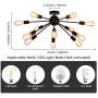 12-Light Black Sputnik Chandelier Modern Semi Flush Mount Ceiling Light Fixture Dining Room Kitchen Island Living Room Bedroom Hallway Lighting 12-Light Black Sputnik Chandelier Modern Semi Flush Mount Ceiling Light Fixture Dining Room Kitchen Island Living Room Bedroom Hallway Lighting