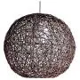 LAKIQ Farmhouse Globe Single Pendant Light Creative Rattan Kitchen Island Lighting Modern Hanging Ceiling Pendant Lights for Dining Room Living Room Restaurant Stores(Brown,8)