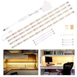 Wobane Under Cabinet Lighting Kit,Flexible LED Strip Lights Bar,Under Counter Lights for Kitchen,Cupboard,Desk,Monitor Back,Shelf,6.6 Feet Tape Light Set,UL Listed,120 LEDs,1100lm,2700K WarmWhite