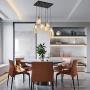 SAM Vintage Kitchen Chandelier, 6-Lights Island Cognac Glass Cluster Pendant Chandelier Antique, Antique Black Finish Ceiling Lights for Dining Room, Cafe, Antique Black Glass Light