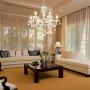 Tangkula Crystal Chandelier, 6 Light Ceiling Lighting Fixture, Vintage Style Crystal Pendant Lamp for Bedroom Dining Living Room, Flush Mount, Elegant Crystal Raindrop Chandelier (Transparent)