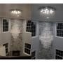 High Ceiling Chandelier Crystals Modern Raindrop Chandeliers Luxury Large Staircase Lighting Foyer Flush Mount Ceiling Light Fixture for Living Room Hotel Hallway
