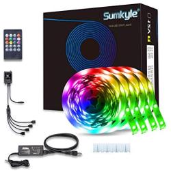 Sumkyle LED Strip Lights 65.6 FT for Bedroom,led Lights for Bedroom, Party, Holidays,Home Interior Decoration, Color Change Lights with Remote Control, Rope Light 65.6FT Length