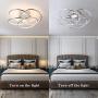 WELAKI 73W LED Flush Mount Ceiling Light, 21.7-inch Modern Pendant Close to Ceiling Light, 3000K Warm White Adjustable 4 Rings LED Ceiling Lamp for Bedroom, Living Room, Dining Room, Kitchen