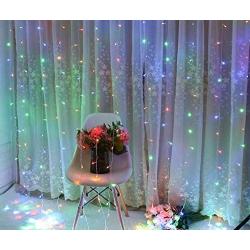 Honche Led Curtain String Lights with Remote for Bedroom Wedding (304L Multi Color Plug in)