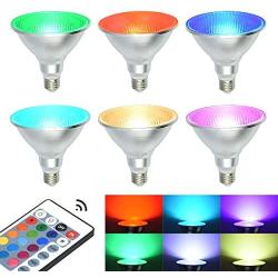 PAR38 Led Floodlight Bulb, 20W RGB Color Changing Light Bulb with Remote Control, Kuniwa Spotlight E26 Dimmable Light Bulb , IP65 Waterproof Light Screw for Lawn Home Living Room Party Decoration