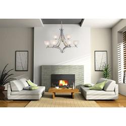 Minka Lavery Chandelier Pendant Lighting 1423-84, Paradox Glass 1 Tier Dining Room, 3 Light, 300 Watts, Nickel