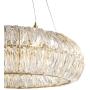SILJOY Luxury Round Crystal Chandelier Gold Circular Ring Pendant Ceiling Light Fixture for Dining Room Living Room Bedroom 8 Light