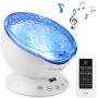 Exelme Night Light Projector Ocean Wave - Sound Machine with Soothing Nature Noise and Relaxing Light Show - Color Changing Wave Light Effects for Kids Adults Bedroom Living Room