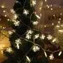 WesGen Christmas Lights，Snowflake String Lights Battery Operated Waterproof 20ft, 40 LED Fairy Lights for Xmas Garden Patio Bedroom Party Decor Christmas Decorations,Warm White