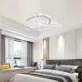 Modern 2 C Rings Crystal Chandelier Lighting LED Pendant Light Fixture Adjustable Stainless Steel Ceiling Hanging Lamp for Dinning Room Living Room Staircase Bedroom(2C Changeable)