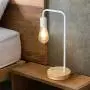 Industrial Desk Lamp Set of 2 | Dimmable Bedside Lamp with Wood Base | Nightstand Table Lamp | Retro Office Work Lamp for Living Room, Bedroom, Office, College Dorm (White, Without Bulb)