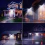 Samuyang Solar Motion Sensor Lights Outdoor- 34 LED Wireless Solar Powered Deck Lights,3 Modes 270° Wide Angle,IP65 Waterproof Wall Security Lighting Night Light for Front Door, Garage, Yard-4 Pack
