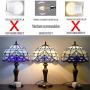 Tiffany Style Reading Floor Lamp Lighting W12H64 Inch White Blue Stained Glass Baroque Lampshade Antique Adjustable Arched Base S003B WERFACTORY LAMPS Living Room Bedroom Beside Table Desk Lover Gifts