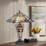 Cotoss Tiffany Table Lamp Mission Stained Glass Table Lamp 3 Light Tiffany Lighting Lamp W16''xH23'' Desk Lamp Tiffany Lamp for Bedroom Living Room