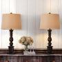 Oneach Table Lamp Set of 2 for Bedroom Rustic Bedside Table Desk Lamps for Living Room Study Office 24'' Minimalist Lamps Set Bronze