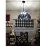 Farmhouse Rustic Chandelier Industrial Pendant Lighting Fixture with Metal for Dining Room, Kitchen , Foyer, Living Room, Bedroom (4 Light - Black)