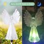 Angel Landscape Path Lights Garden Solar LED Outdoor Christmas Decor Christmas Memorial Angel Light Garden Stake Outdoor In-Ground Lights Outdoor Cemetery Grave Angels Statue Christmas Party Decor