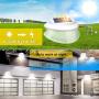 Solar Gutter Lights,Outdoor 9 LED Fence Light Waterproof Security Lamps for Eaves Garden Landscape Pathway (Cool White, 6 Pack)