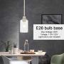 MELUCEE Mini Pendant Lights Brushed Nickel 1-Light with Clear Glass Shade, Contemporary Modern Light Fixtures Ceiling Hanging for Dining Room Kitchen Island Sink
