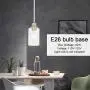 MELUCEE Mini Pendant Lights Brushed Nickel 1-Light with Clear Glass Shade, Contemporary Modern Light Fixtures Ceiling Hanging for Dining Room Kitchen Island Sink