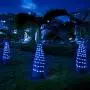 Hopolon Outdoor Rope String Lights, 4.5V Safety UL Plug Powered Waterproof Tube Light with 100 LED, 33 feet 8 Modes Copper Fairy Lights for Garden Fence Patio Yard Wedding Christmas Hall (Blue)