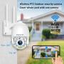 Security Camera Outdoor Wireless WiFi, Floodlight Camera HOSAFE Video Surveillance Cameras for Home Security System, PTZ, 2-Way Audio, Motion Detection, 1080P Night Vision, Waterproof, SD Card Slot