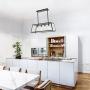 Light Society Morley 4-Light Kitchen Island Pendant, Matte Black Shade with Clear Glass Panels, Modern Industrial Chandelier (LS-C104)