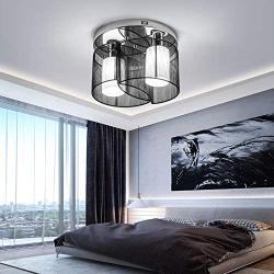 LightInTheBox Black Semi Flush Mount with 2 Lights, Mini Style Chandeliers Modern Ceiling Light Fixture for Hallway, Dining Room, Living Room