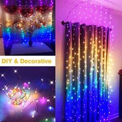 LED Window Curtain String Light -3MX2.8M 280 LED 8 Modes Fairy Lights with Hook Remote Control USB Powered Waterproof Copper Wire Decor Lights for Christmas Bedroom Party Wedding (Multicolor)