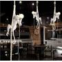 SAM Vintage Resin Hemp Rope Monkey Pendant Light Fixture Industrial Retro E14 Edison Ceiling Pendant Lamp for Dining Living Room Childrens Bedroom Bar Cafe Bar for Room