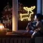 FUNPENY Reindeer Neon Christmas Decorative Light, Neon Sign Christmas Deer Shaped Decor Light, Warm White LED Christmas Indoor Decor for Living Room, Birthday Party, Wedding Party (Warm White)