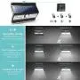 EZBASICS Solar Lights Outdoor, 3 Optional Modes Wireless Motion Sensor Solar Light, IP 65 Waterproof, Security Lights for Front Door, Yard, Garage, Deck, 4 Pack