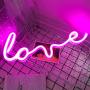 iceagle Love Neon Signs for Wall Decor,USB or Battery Decor Light,Neon Light for Bedroom,LED Neon Decorative Lights for Christmas,Party,Girls Living Room(Pink)