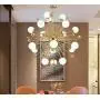 Sputnik Chandelier Lighting, Gold Mid Century Ceiling Lamp Modern Pendant Light Fixture Lighting Ceiling Light Fixture Lighting for Living Room Cafe Bar Dining Room (18 Light)