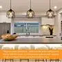 Pendant Lighting, Industrial Light Fixture, Retro Vintage Farmhouse Pendant Lights , Black Metal Cage Hanging Lights, Ceiling Lamp for Kitchen Island, Living Room, Dining Room, Loft, E26 Base, 2-Pack