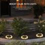 Solar Lights Outdoor, Newest Design Solar Disk Lights Outdoor, Waterproof Patio Garden Pathway In-Ground Lights - Warm White(4 Pack)