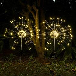 Solar Lights Outdoor Garden Decorative -Mopha Solar 120LED Powered 40Copper Wiress Stake String Pathway Light-DIY Flowers for Patio,Backyard Decor