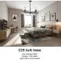 VINLUZ Farmhouse Chandeliers Black 3 Lights with Clear Glass Shades Modern Industrial Pendant Light Dining Room Lighting Fixtures Hanging Adjustable Wire Semi Flush Ceiling Lights