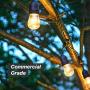 Brightech Ambience Pro - Waterproof Outdoor String Lights - Hanging Industrial 11W Edison Bulbs - 48 Ft Vintage Bistro Lights - Create Great Ambience in Your Backyard, Gazebo