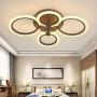 TFCFL Modern LED Ceiling Light, 4 Rings Flush Mount Chandelier Lamp Stepless Dimming 3-Color 2835 SMD Acrylic Pendant Light with Remote Control for Living Room Bedroom Dining Room (White)