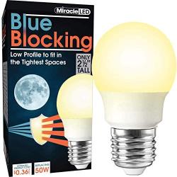 MiracleLED 604677 3W Blue Blocking Light, Low Profile Replacing Old, Hot 50W Incandescent Bulbs, Amber Glow