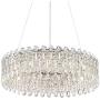 Alyssa Chrome Crystal Pendant Chandelier 23 1/2& Wide Modern Drum LED 8-Light Fixture for Dining Room House Foyer Kitchen Island Entryway Bedroom Living Room - Possini Euro Design