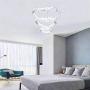 Modern Crystal Chandelier Light Fixture 3 Heart Rings LED Pendant Lighting Hanging Adjustable Stainless Steel Ceiling Lamp for Living Room Staircase Bedroom Dinning Room(Heart Cool White)