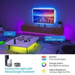 Govee 32.8ft LED Strip Lights Works with Alexa Google Home, Wireless Smart App Control RGB Light Strip Kits Music Sync for Room TV Kitchen&n