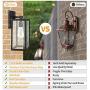 PARTPHONER Outdoor Light Fixtures Wall Mount, Porch Light with 2 LED Bulbs, Exterior Light Fixture Waterproof Anti-Rust Wall Sconce with Clear Glass and Black Aluminum for Garage, Doorway-2 Pack