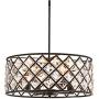 Maxax Flush Mount Crystal Chandelier 4 Lights Drum Pendant Lamp for Farmhouse,Dining Room Living Room, Kitchen