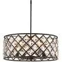 Maxax Flush Mount Crystal Chandelier 4 Lights Drum Pendant Lamp for Farmhouse,Dining Room Living Room, Kitchen