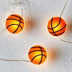 Lights4fun, Inc. 20 Basketball Battery Operated Micro LED Indoor Silver Wire String Lights